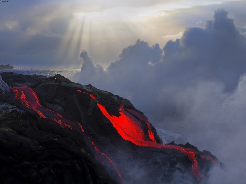 Image lava, volcano, red, mountainous landforms, mountain