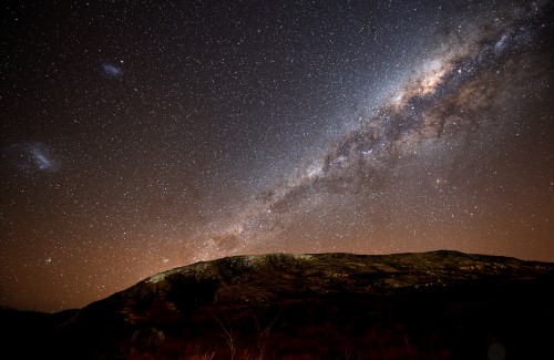 Image starry night over the mountain