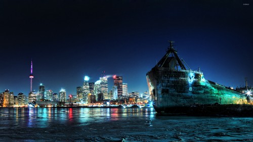 Image city skyline during night time