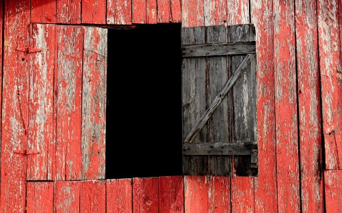 Image red wooden door with brown wooden door