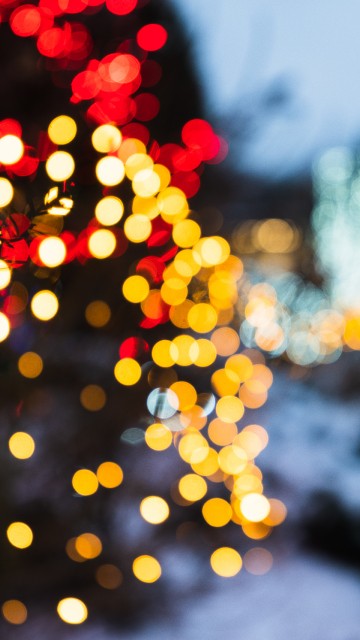 Image yellow and red bokeh lights