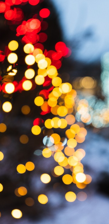 Image yellow and red bokeh lights