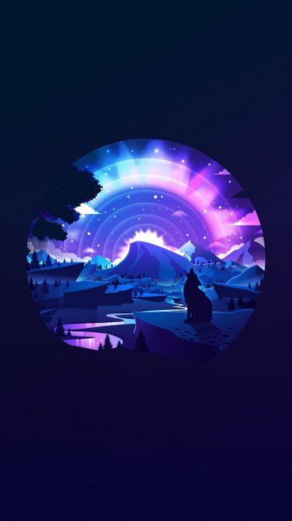 Conception D'aurores Boréales, Conception, Illustration, Dribbble, Dessin. Wallpaper in 1096x1949 Resolution