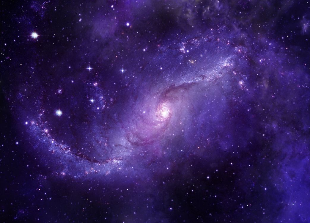Illustration de la Galaxie Violette et Bleue. Wallpaper in 3359x2415 Resolution