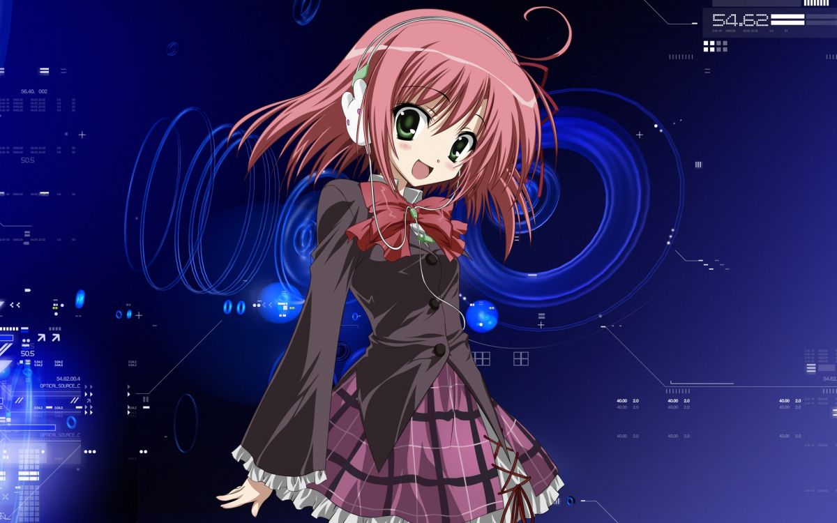 Chica en Uniforme Escolar Blanco y Rosa Personaje de Anime. Wallpaper in 1920x1200 Resolution