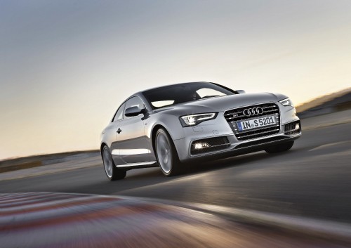 Image white mercedes benz coupe on road