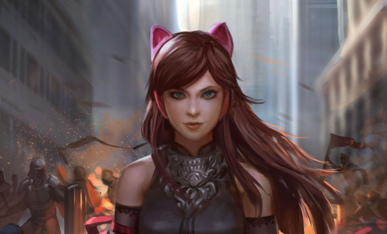 Frau in Schwarzer Lederweste. Wallpaper in 2087x1266 Resolution