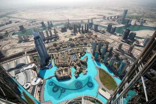 Image aerial view of swimming pool during daytime