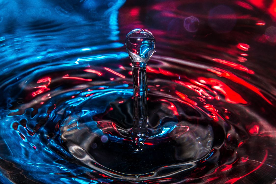 Ondas de Gota de Agua, Agua, OnePlus 6, Luz, Azul. Wallpaper in 5472x3648 Resolution