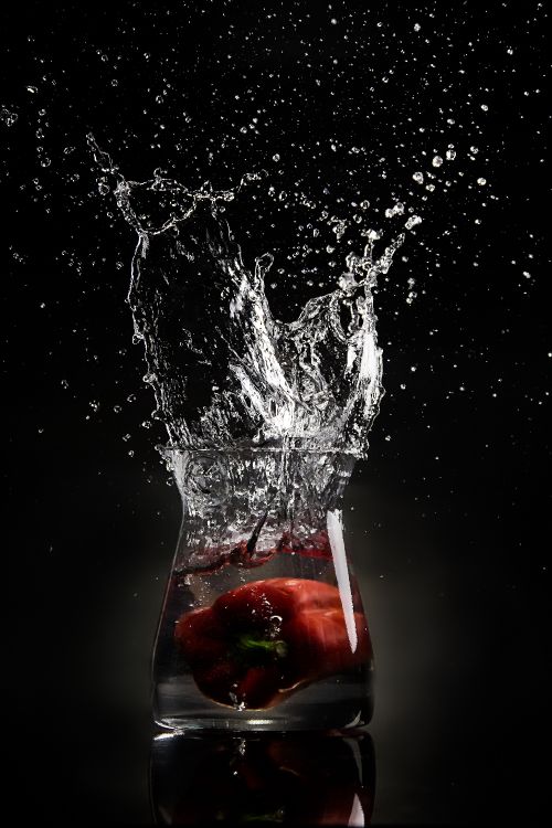 Red Rose in Water Splash. Wallpaper in 3456x5184 Resolution