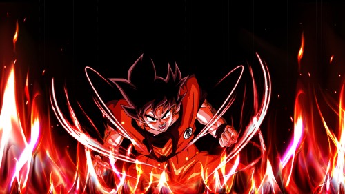 Image goku, anime, Dragon Ball, red, orange