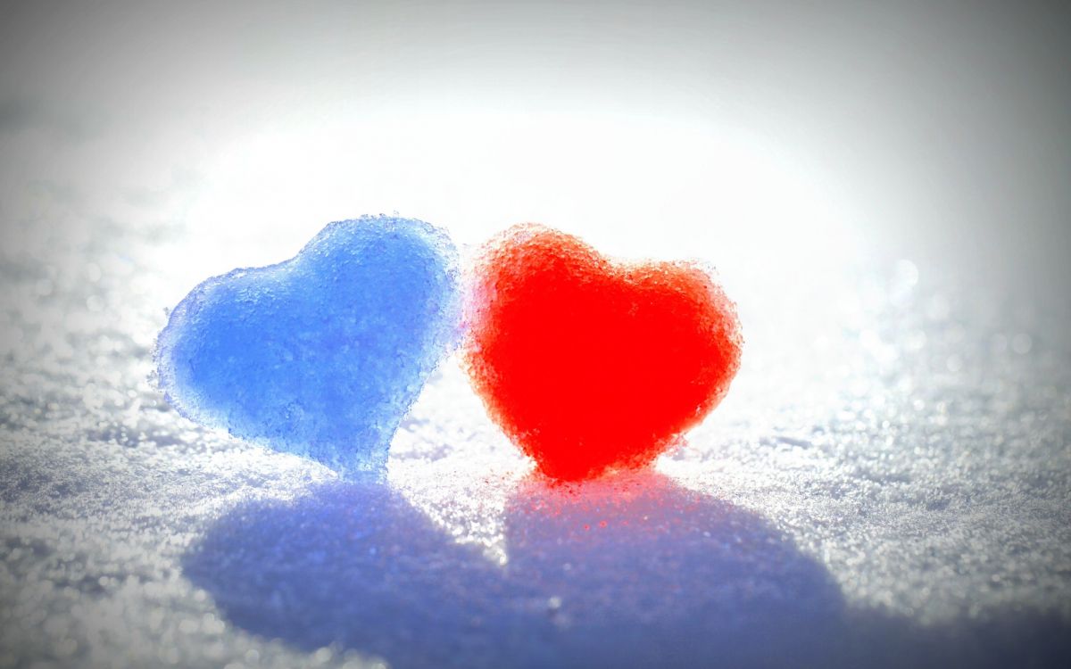 heart, love, valentines day, snow, sky