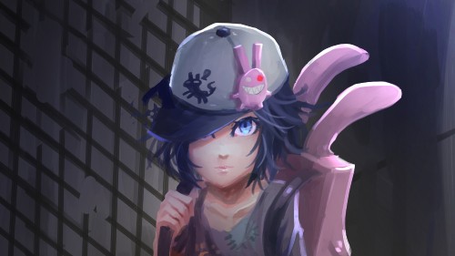 Image girl in pink jacket wearing blue helmet