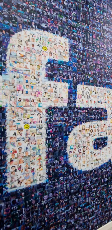 Image wall, blue, art, text, mural