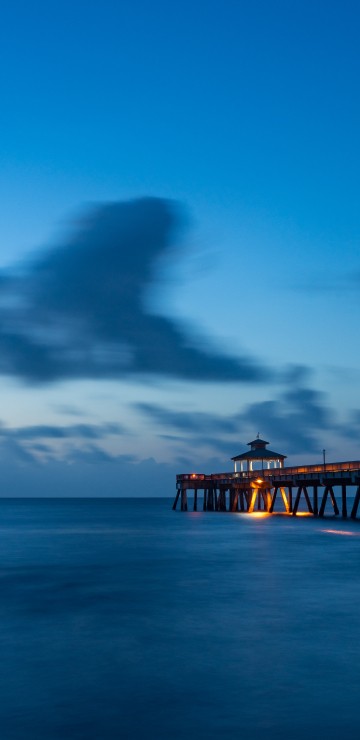 Image blue, sea, ocean, cloud, pier