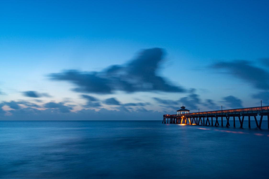 Blue, Sea, Ocean, Cloud, Pier. Wallpaper in 7855x5239 Resolution