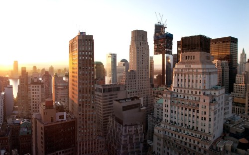 Image city buildings under white sky during daytime