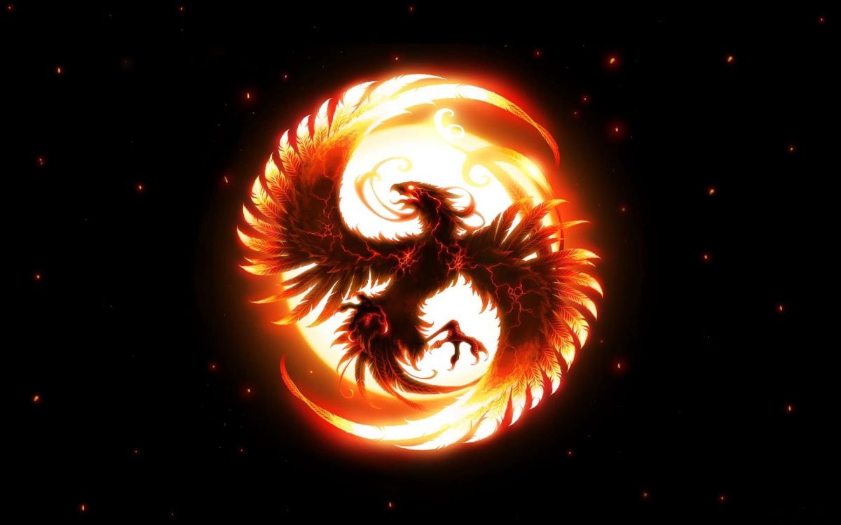 Red and Black Dragon Logo. Wallpaper in 1920x1200 Resolution