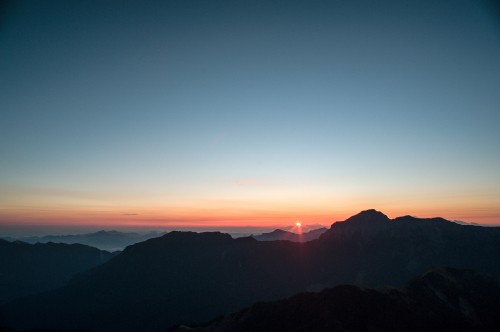 Image cloud, sunset, mountainous landforms, mountain, horizon