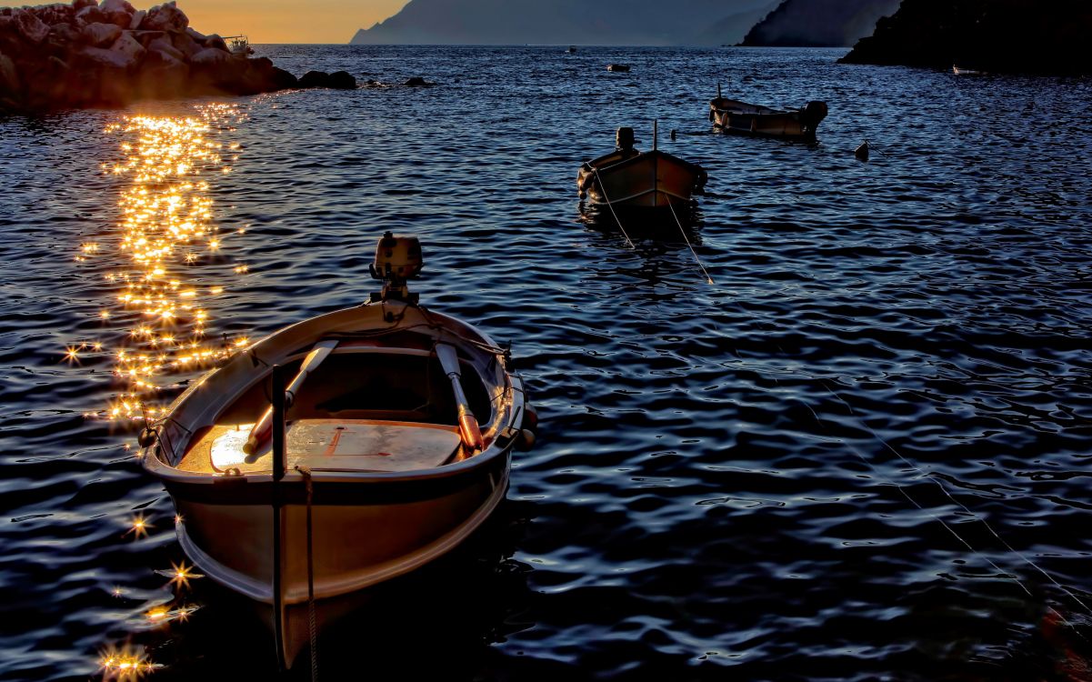 boat, water, watercraft, light, lake