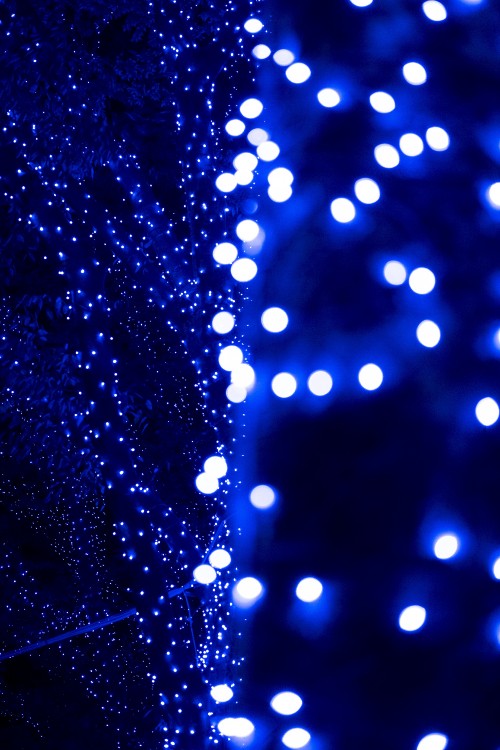 Image blue and white light bokeh