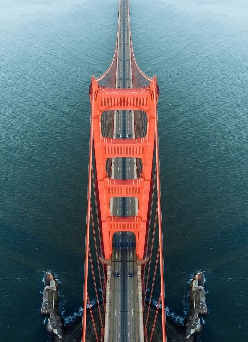 Image bridge, golden gate bridge, body of water, infrastructure, waterway