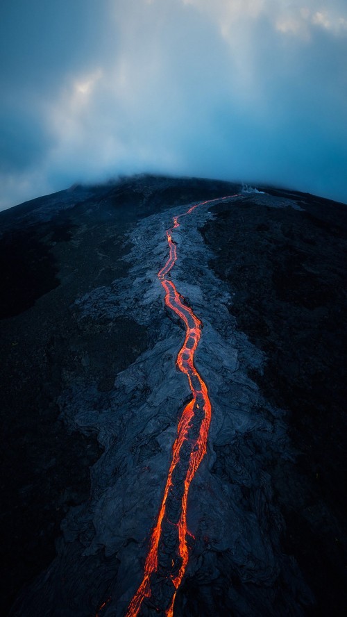 Image lava, volcano, nature, shield volcano, cloud