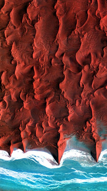 Namibia, Tierra Satelital, Tierra, Satélite Artificial, Orbita Terrestre Baja. Wallpaper in 1152x2048 Resolution