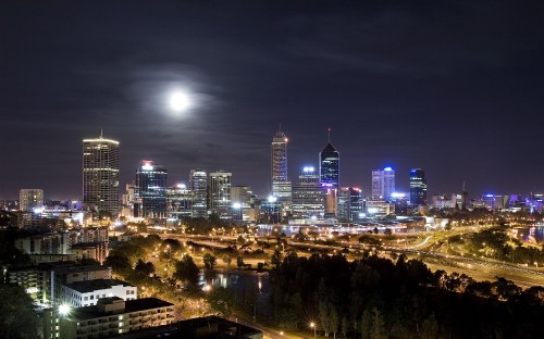 Image city skyline during night time