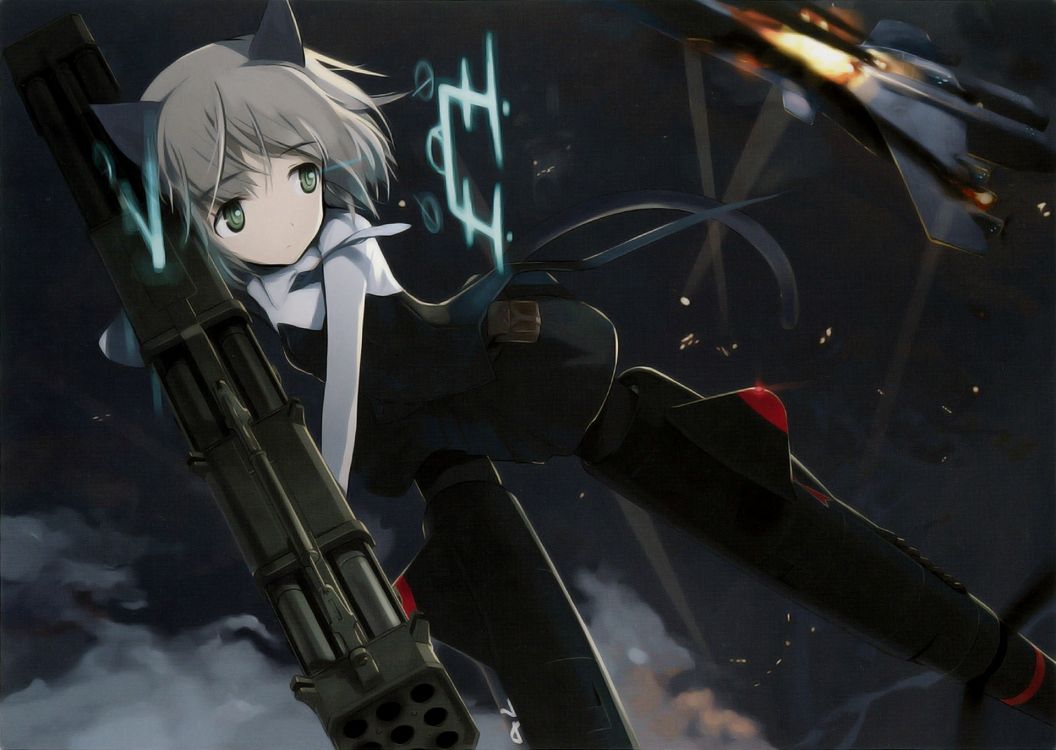 White Haired Male Anime Character Holding Black Rifle. Wallpaper in 1920x1363 Resolution