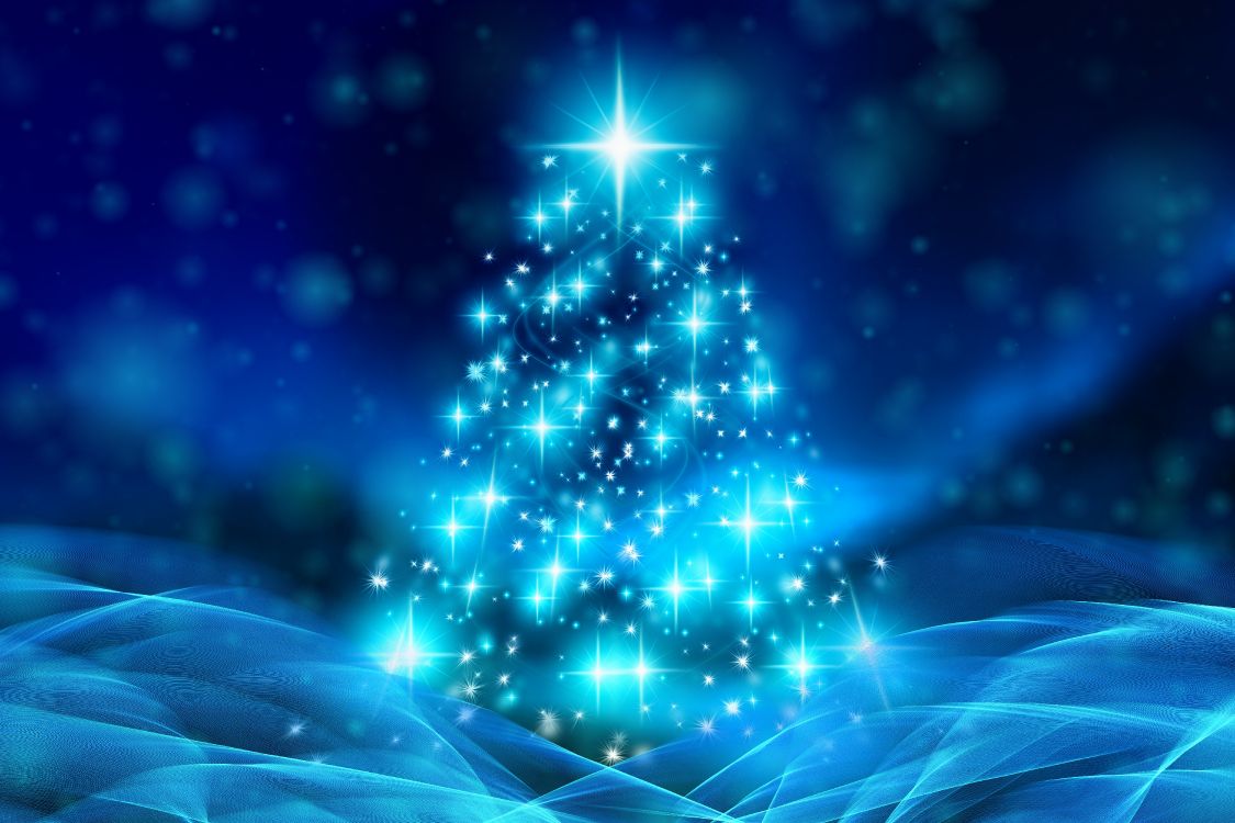 圣诞节那天, 圣诞树, 圣诞装饰, 圣诞前夕, 电蓝色的 壁纸 6000x4000 允许