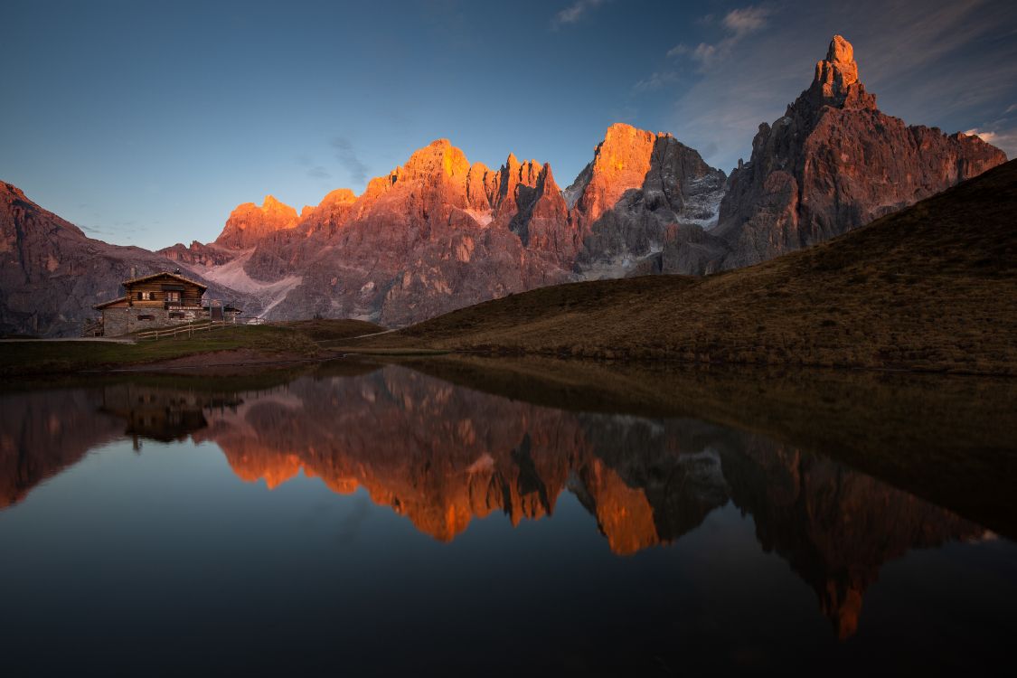 Cimon Della Pala, Gamme de Montagne, Réflexion, Les Reliefs Montagneux, Nature. Wallpaper in 3840x2560 Resolution