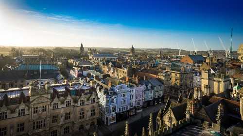 Image aerial view of city buildings during daytime