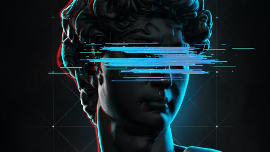 Image ripple blue, headgear, art, painting, electric blue