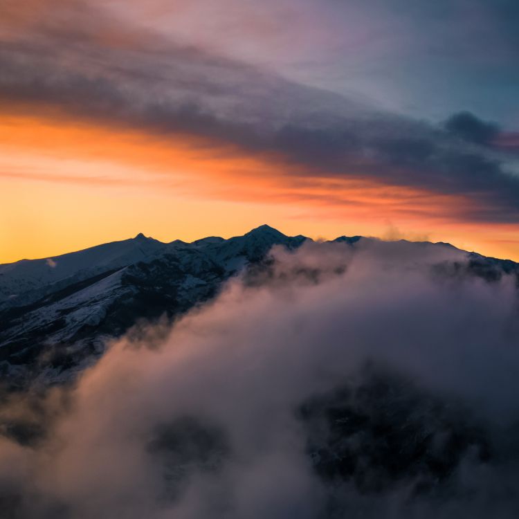 cloud, atmosphere, mountain, natural landscape, afterglow