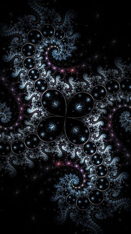 Schwarz-violette Blumenillustration. Wallpaper in 2160x3840 Resolution