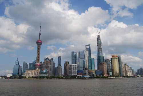 Image city skyline under cloudy sky during daytime