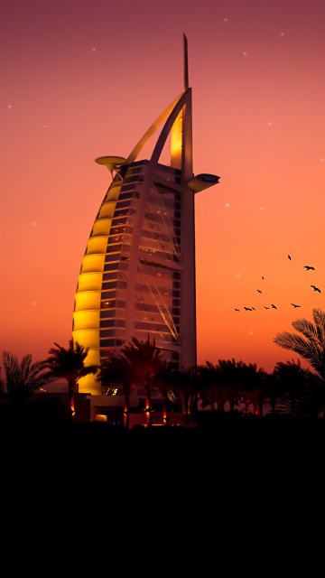United Arab Emirates Dubai city night road skyscrapers lights  1080x1920 iPhone 8766S Plus wallpaper background picture image