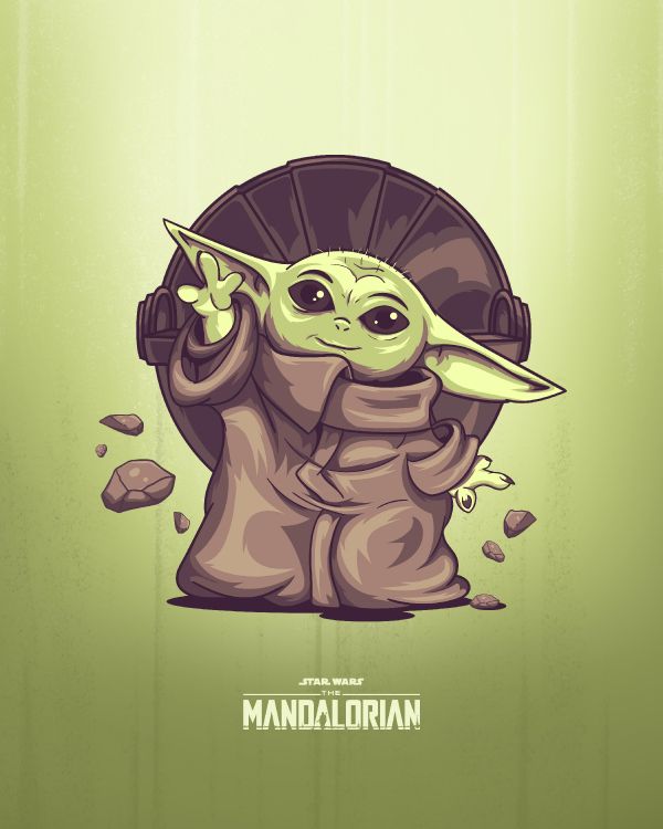 Cartoon, Grogu, Yoda, Visual Arts, Kunst. Wallpaper in 3300x4125 Resolution