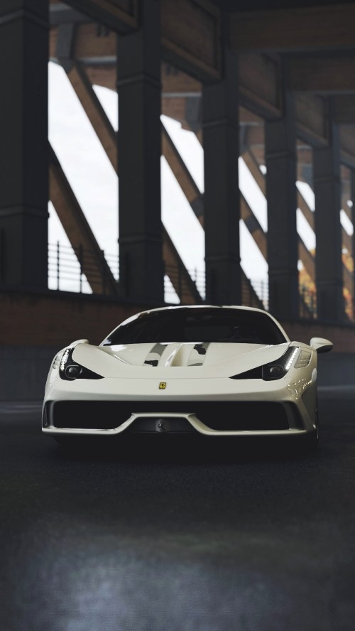 Image white lamborghini aventador parked on a parking lot