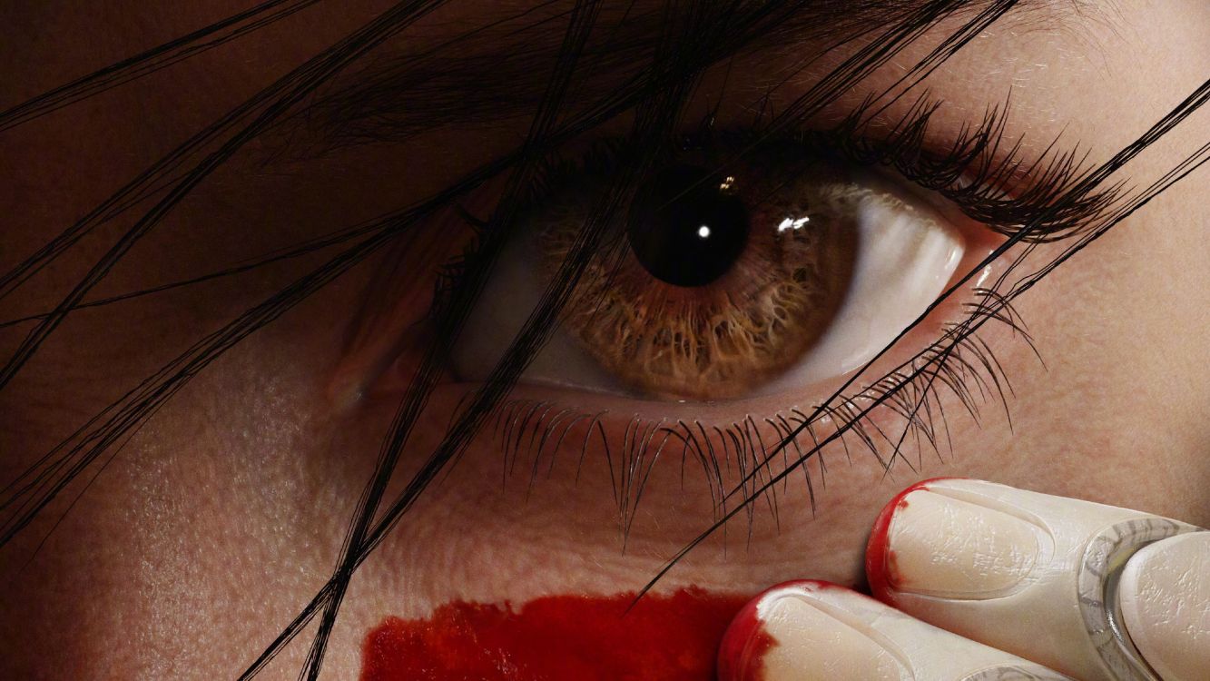 Personne Aux Yeux Rouges et Blancs. Wallpaper in 3365x1892 Resolution