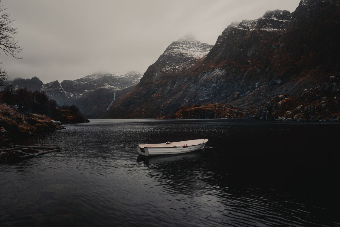 Highland, Mountain, Fjord, Mountainous Landforms, Lake. Wallpaper in 7673x5118 Resolution