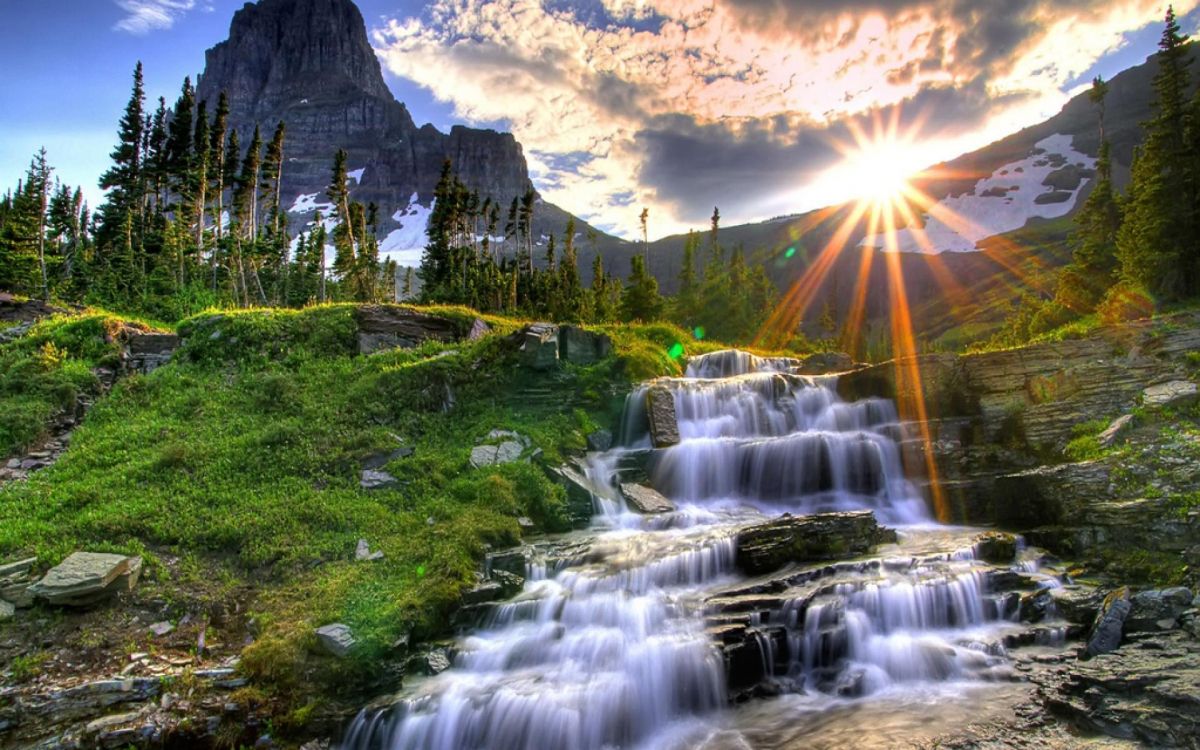 Waterfall, Natural Landscape, Nature, Body of Water, Water. Wallpaper in 1920x1200 Resolution