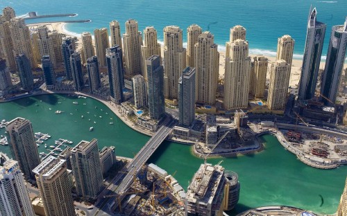 Image aerial view of city buildings during daytime