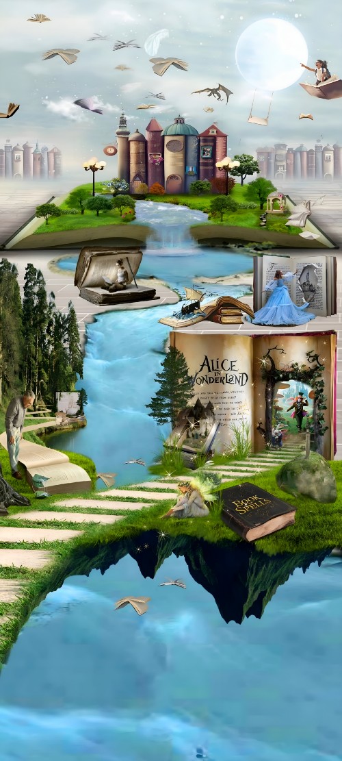 Image fairy tale, nature, water, Swimming pool, art