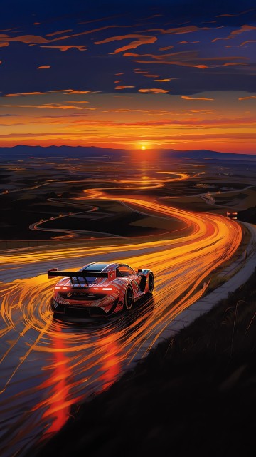 Image grand tourer, sunset, cars, sports car, audi