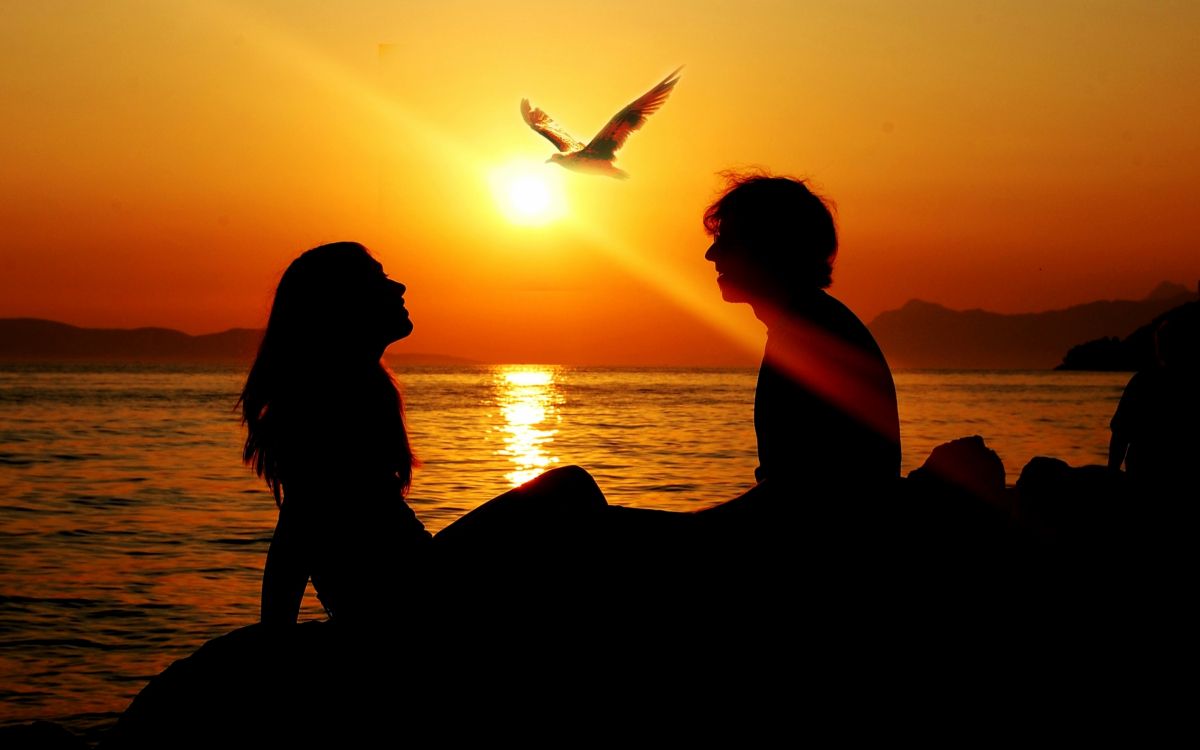 Romanticismo, Puesta, Afterglow, Mar, Sol. Wallpaper in 2880x1800 Resolution