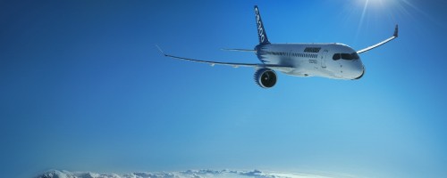 Image white airplane flying in the sky during daytime