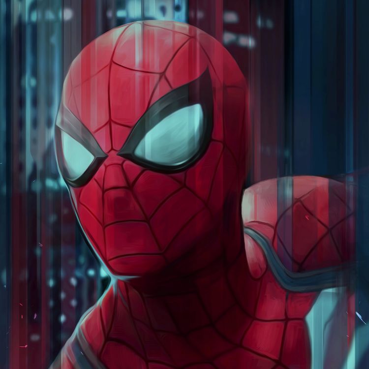 Spider-man, 超级英雄, 艺术, 红色的, 绘画 壁纸 2932x2932 允许