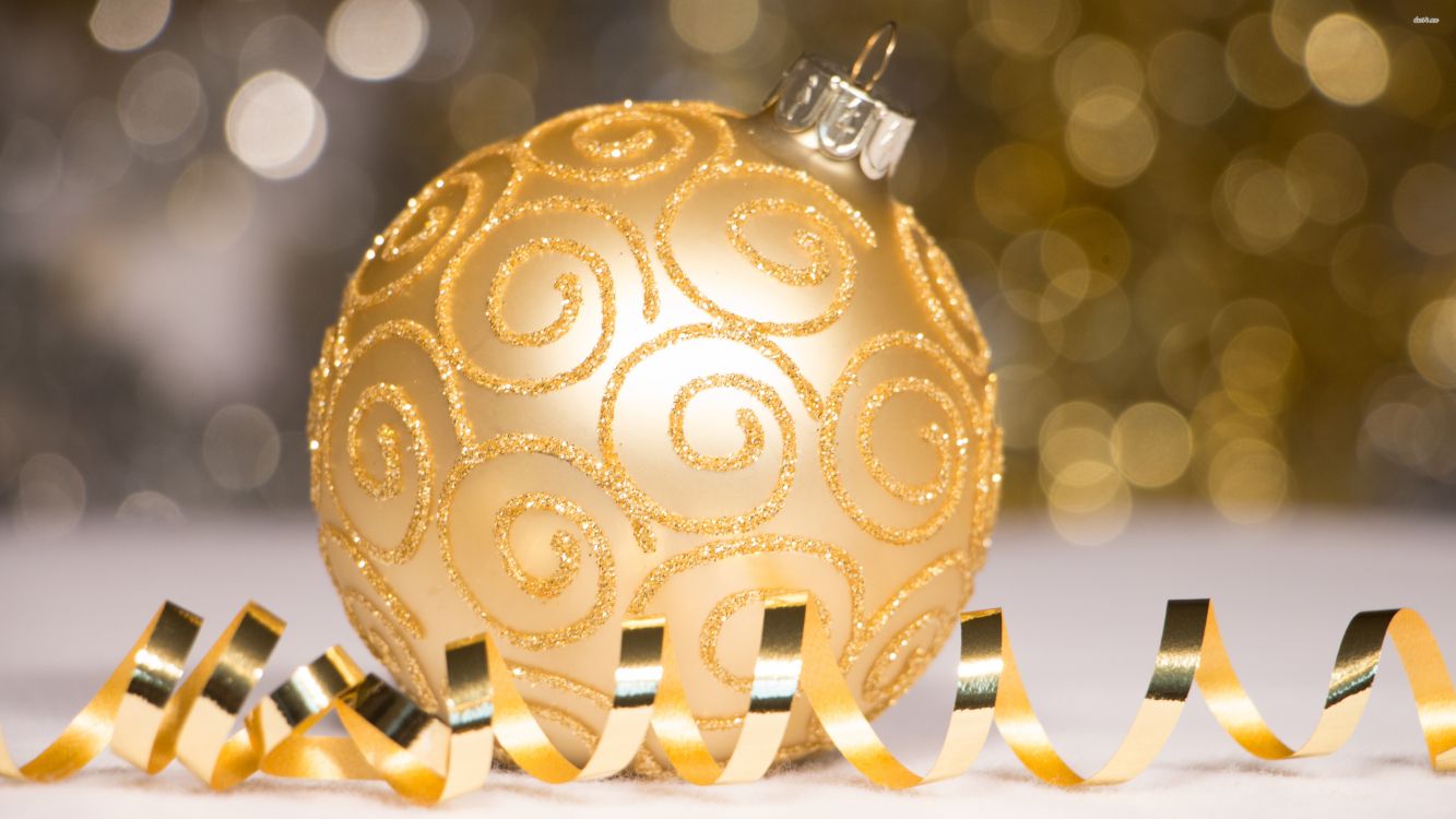 Christmas Ornament, Gold, Weihnachten, Weihnachtsdekoration, Dekor. Wallpaper in 3840x2160 Resolution